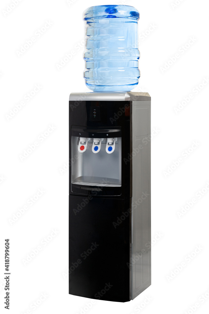 complete photo of black electric purified water dispenser with hot and