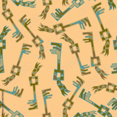 Seamless vector pattern abstract illustration design of keys