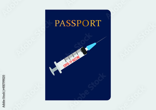 Covid-19 vaccine passport vector illustration 