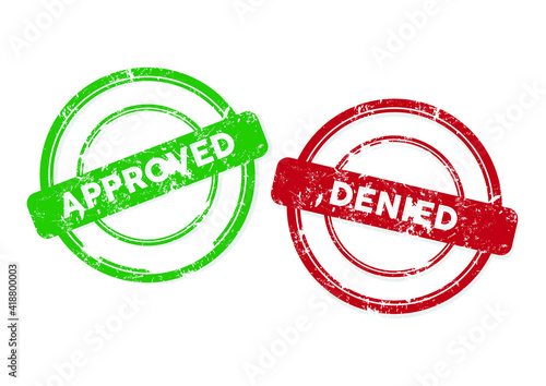 Approved and denied stamps on a white background vector