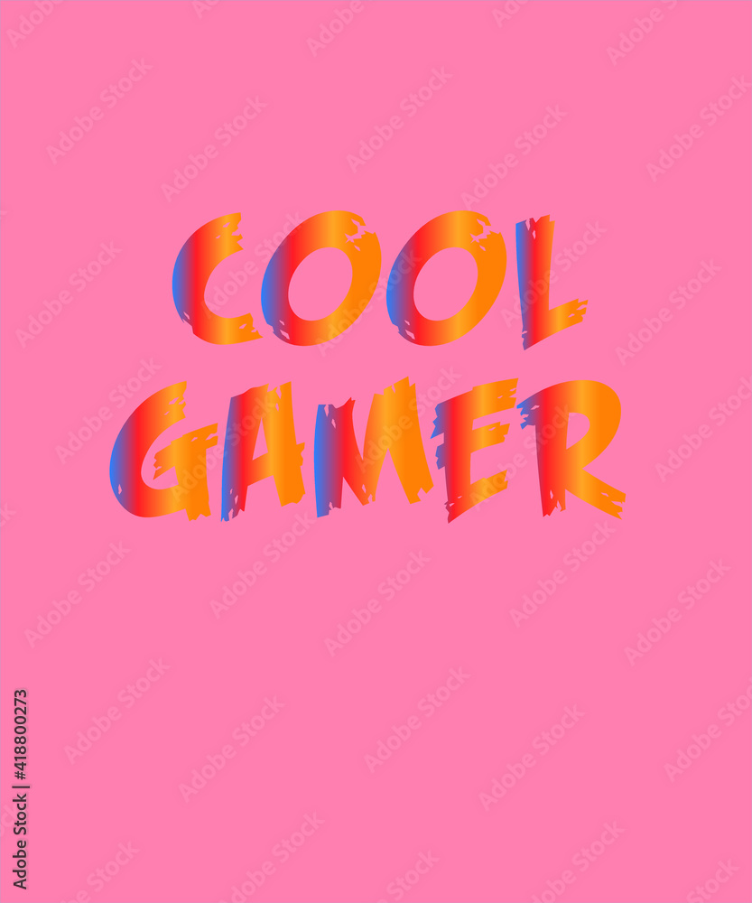 Gamer cool graphic design custom typography vector for t-shirt, banner, festival, tournament, office, company, sticker logo, poster, streaming, website in a high resolution editable printable file.