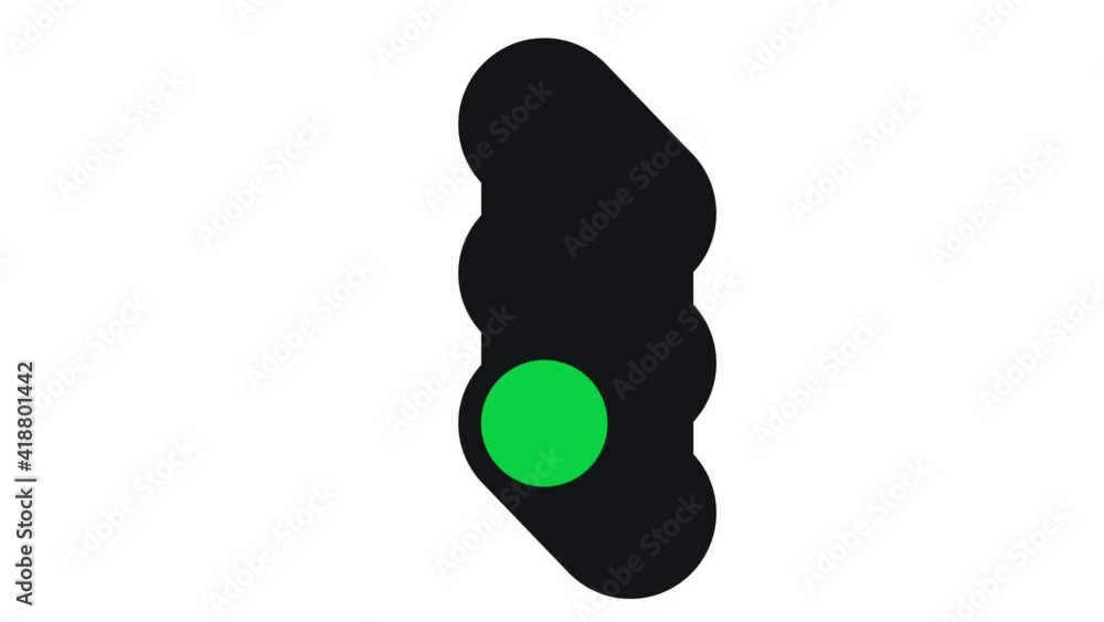Vidéo Stock Traffic light changing colors animation. Street traffic
