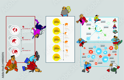 Business concept for internet banners, social media banners, headers of websites, vector illustration 