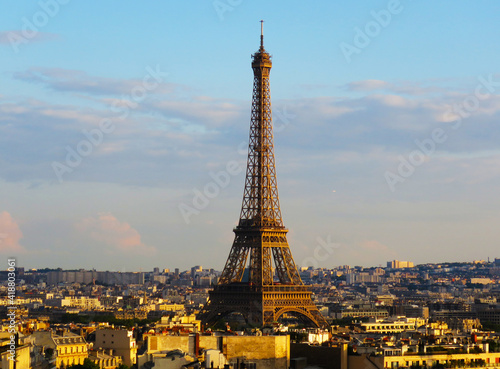 eiffel tower at dawn, landmark, Paris, romance, romantic © JON