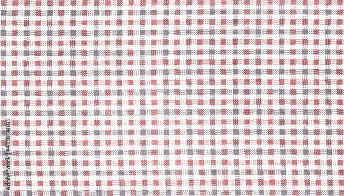 Abstract Red and Black fabric textured background. Seamless pattern. Red and white checkered tablecloth photo