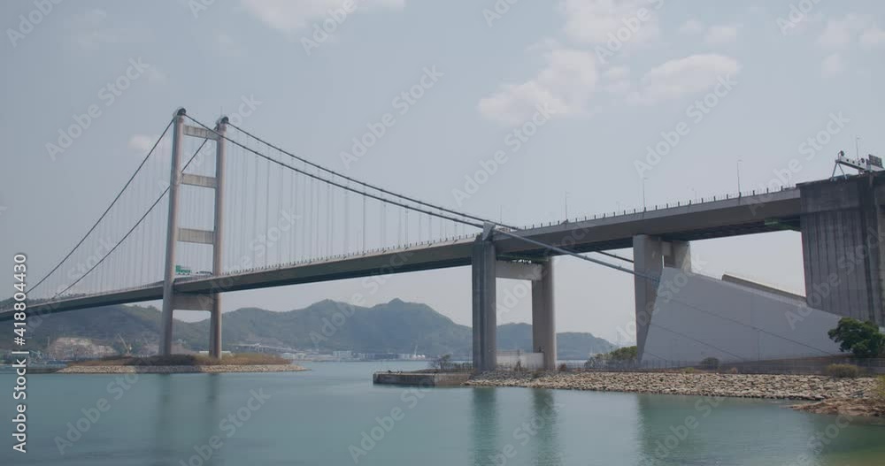 Tsing Ma Suspension bridge in Hong Kong city Tsing Ma Suspension bridge in Hong Kong city