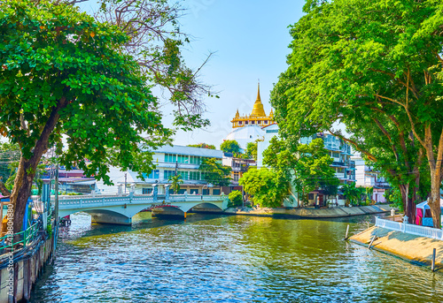 The confluence of khlongs (canals) in Bangkok, Thailand photo