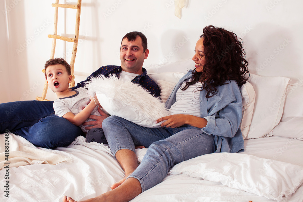 happy smiling family together at home, lifestyle people concept happy smiling family together at home, lifestyle people concept
