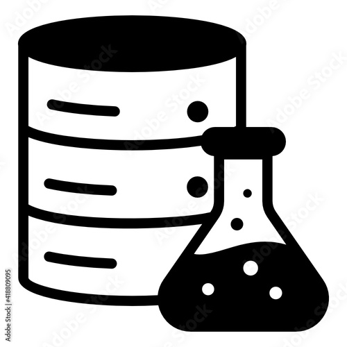 
Flask with database in solid style icon denoting data science 

