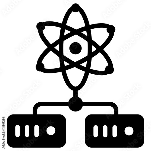 
Network science in solid style icon, editable vector 

