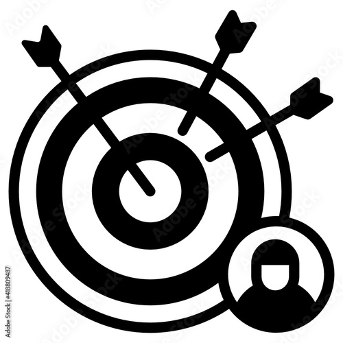 
Darts denoting glyph icon of work target 

