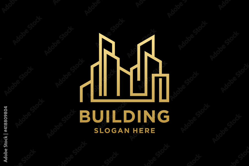 Luxury building architecture logo design inspiration