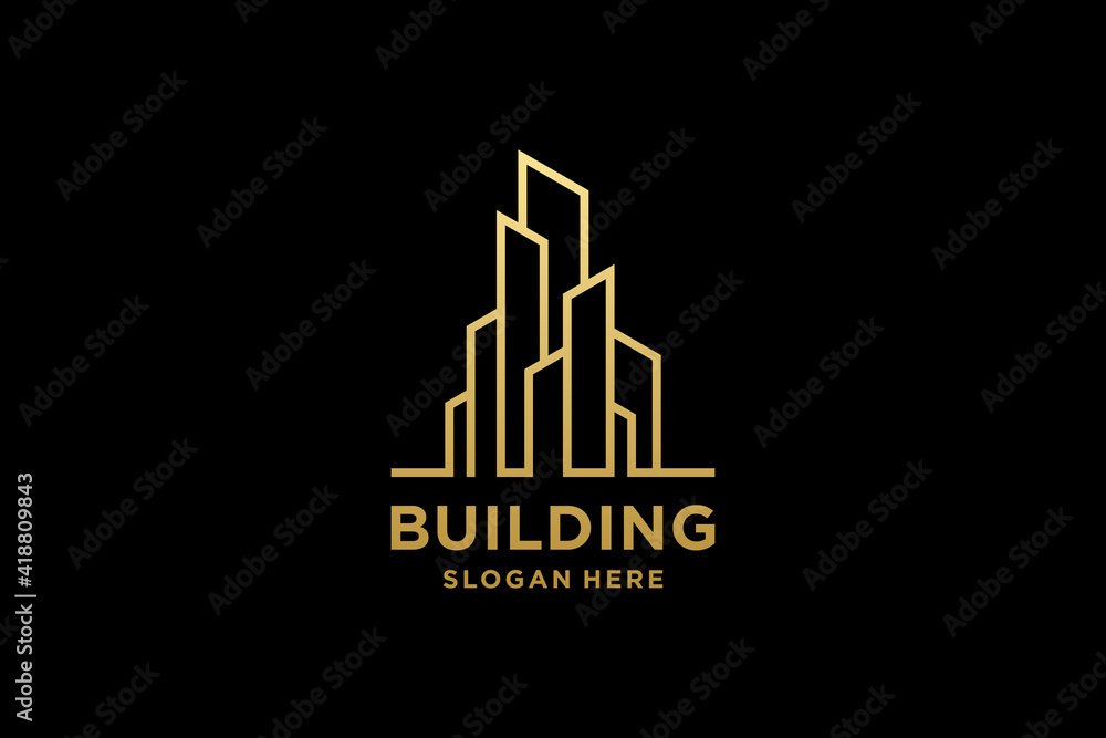 Luxury building architecture logo design