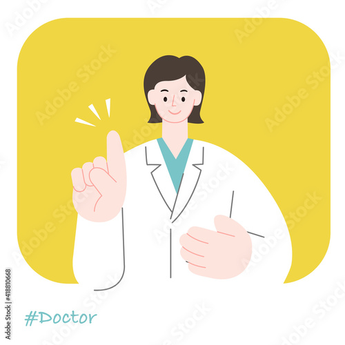 職業イラスト／Doctor／安心できる説明をする女性ドクター