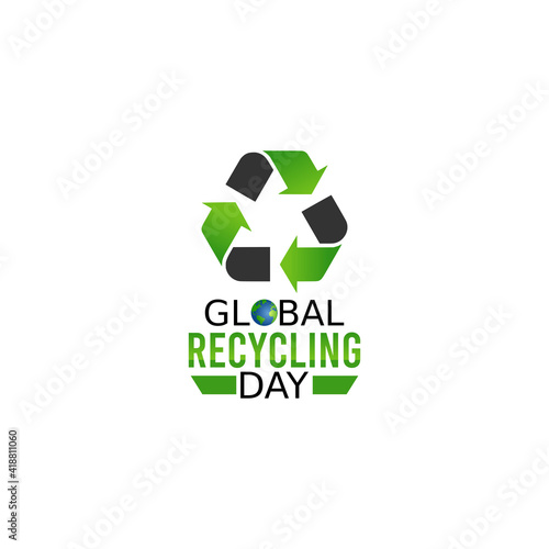 vector graphic of global recycling day good for global recycling day celebration. flat design. flyer design.flat illustration.