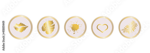 Set of Instagram Highlights Stories Cover icons. Editable Vector 