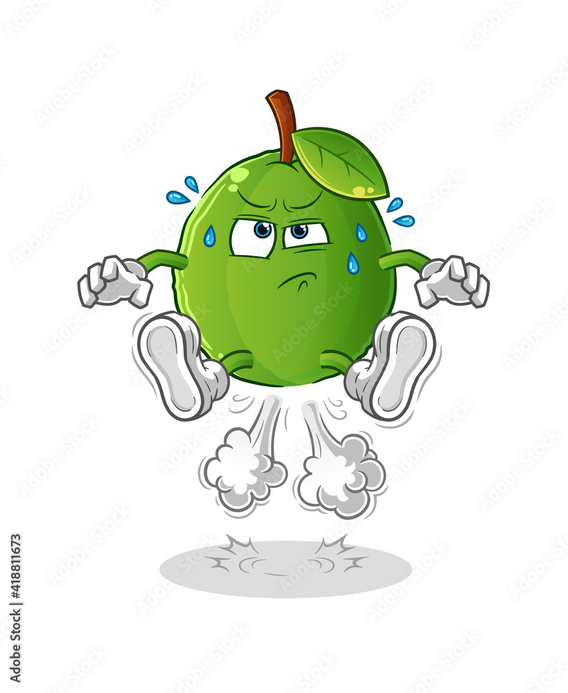 guava fart jumping illustration. character vector guava fart jumping illustration. character vector