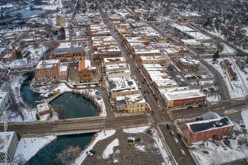 Aerial View of Fergus Falls, Minnesota in Winter © Jacob