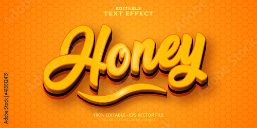 Editable text effect honey text