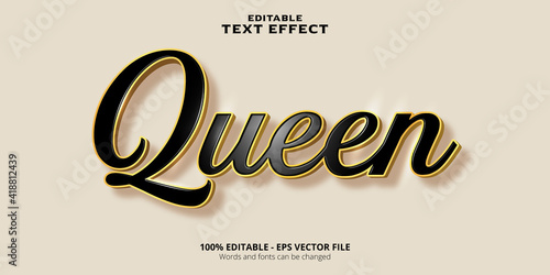 Editable text effect queen text