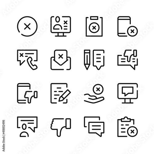 Complaint icons. Vector line icons. Simple outline symbols set