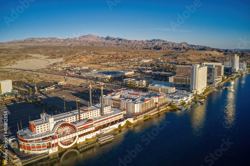 Aerial View of Laughlin  Nevada on the Colorado River
