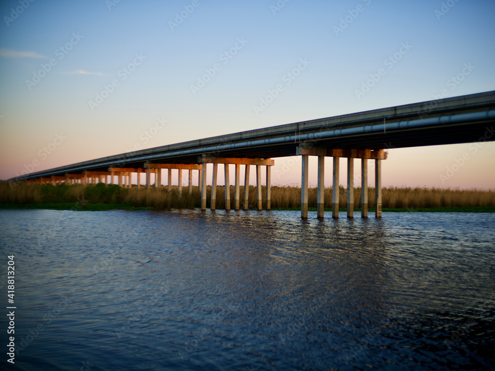 Sunset View under a bridge 