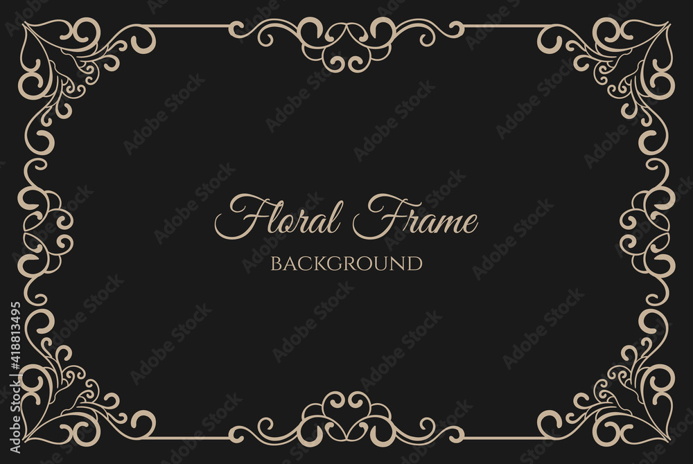 Floral frame in ornamental decorative style. - Vector.