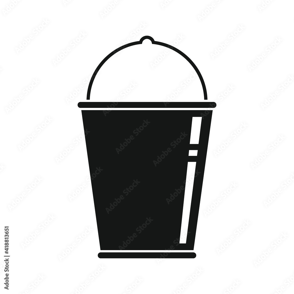 enameled bucket black simple icon enameled bucket black simple icon