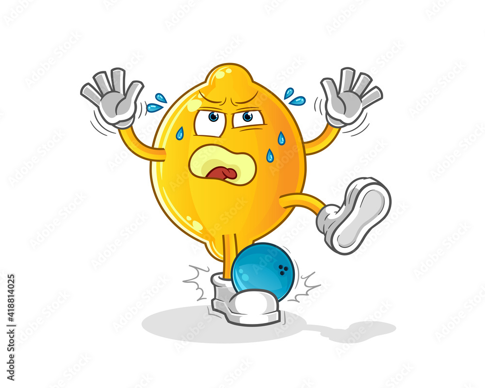 lemon hiten by bowling cartoon. cartoon mascot vector lemon hiten by bowling cartoon. cartoon mascot vector