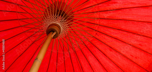 close up of red umbrella