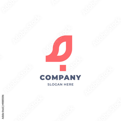 Simple and minimalist geometric little bird logo