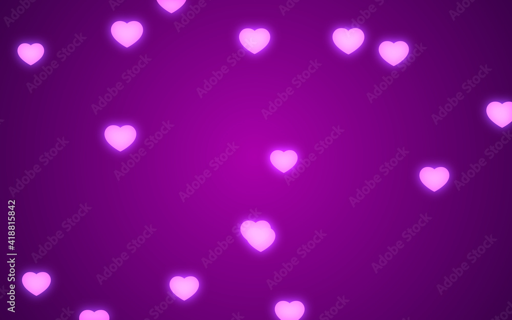 Valentine day pink hearts on purple background. Valentine day pink hearts on purple background.