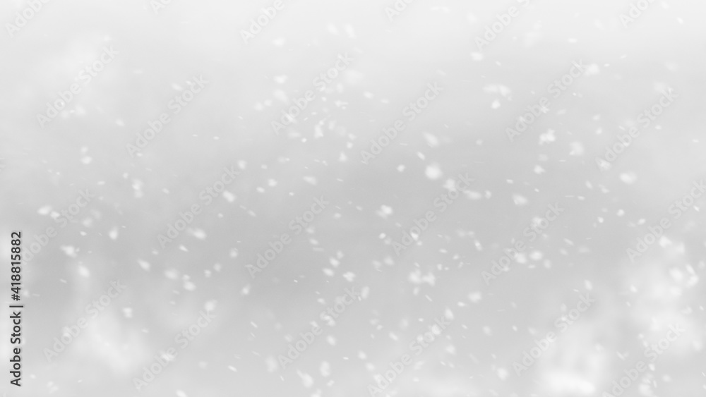 Fototapeta premium Christmas winter snowflake on white gray sky background.