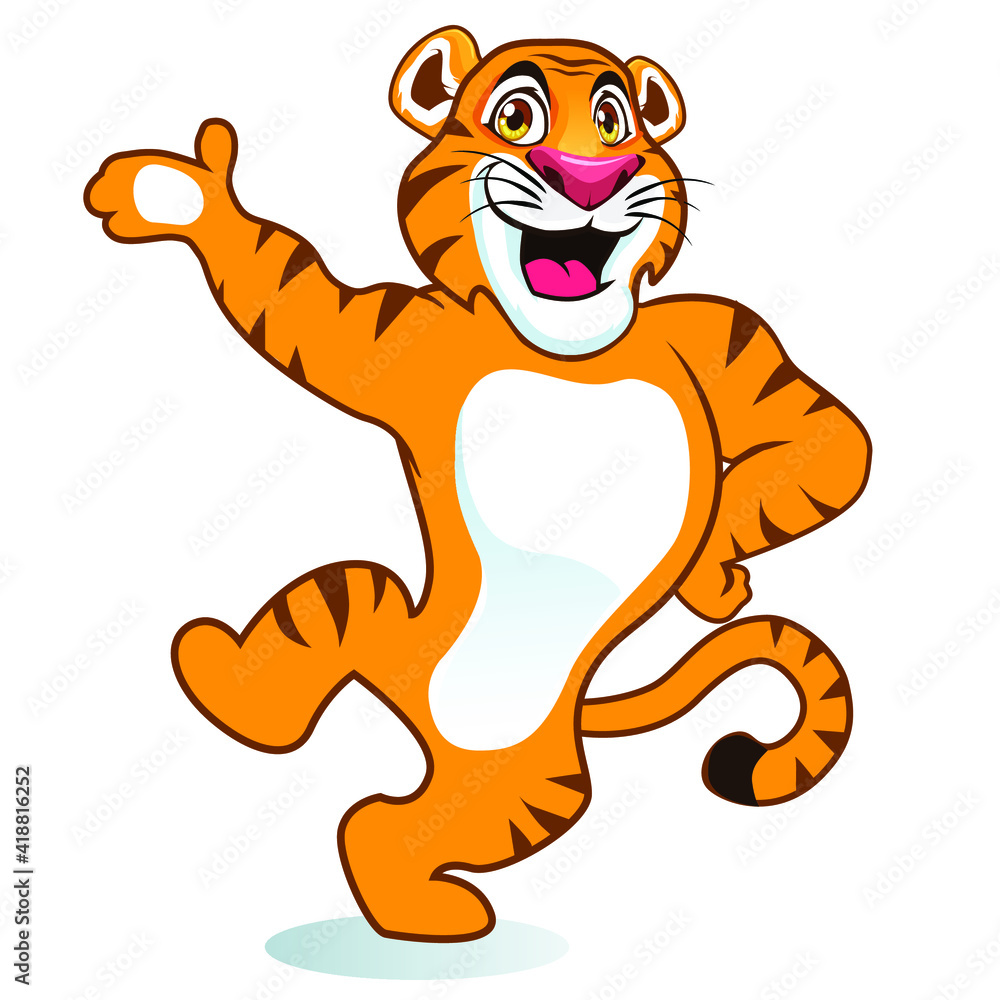 tiger dancing cartoon in vector tiger dancing cartoon in vector