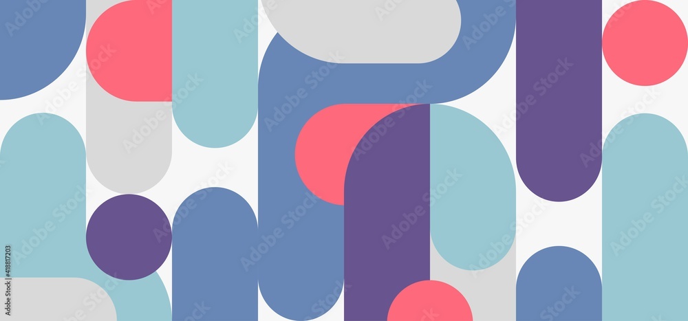 Abstract retro style of midcentury geometric design header template. Graphics style of simple sign shape background. illustration vector