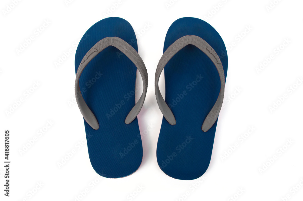 Sponge shoes blue on white background. Sponge shoes blue on white background.