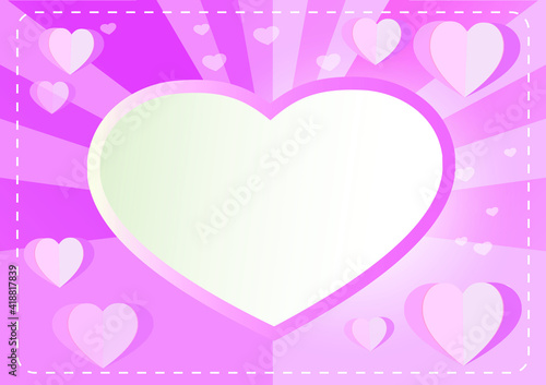 Valentine's day Celebration on big pink heart with text LOVE design for Valentine's day festival. love pink background. Vector illustration