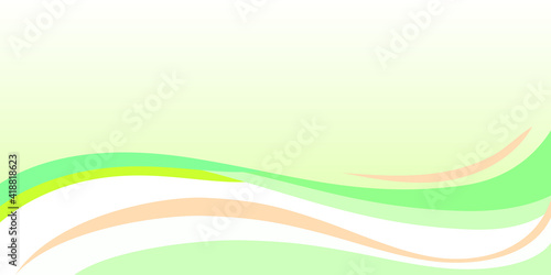 Green Yellow abstract curve pattern background with copy space, Wave Abstract Background. For Design Flyer, Banner, Landing Page. Vector Illustration with Color Gradient