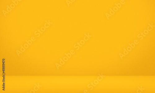 Abstract empty yellow color texture cement wall studio background.