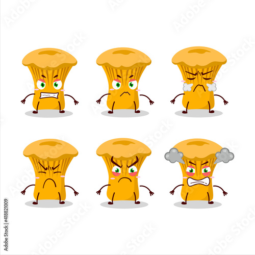 Chanterelle cartoon character with various angry expressions