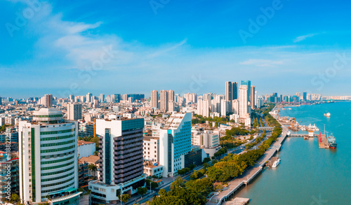 Cityscape of Shantou City  Guangdong Province  China