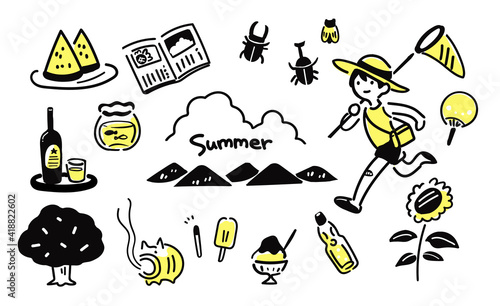 夏のシンプルイラストセット