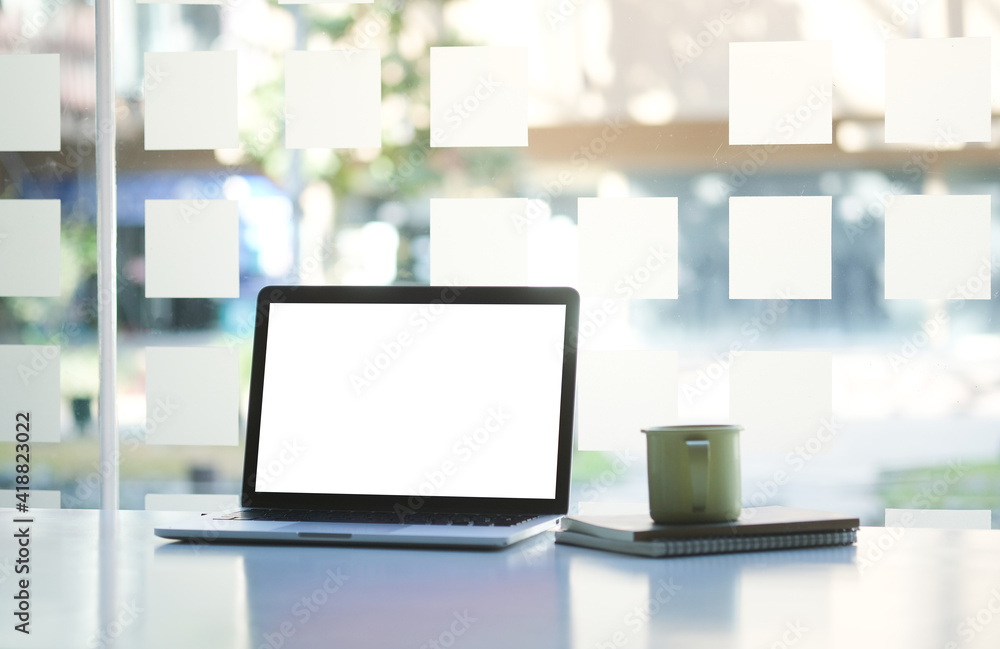 Mock up Copy Space Blank Screen Concept Business Working on Laptop. Mock up Copy Space Blank Screen Concept Business Working on Laptop.