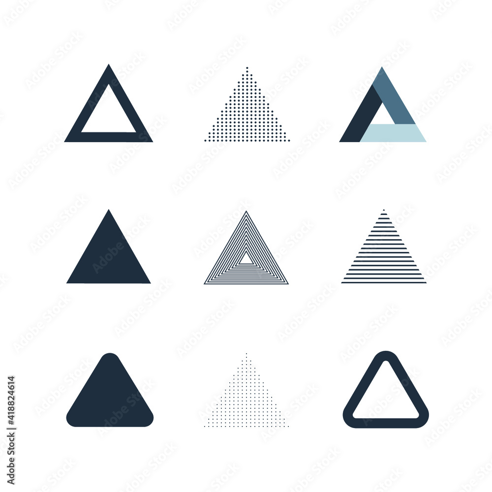Set of triangles icons. Collection of triangles. Premium quality symbol. Vector sign for mobile app and web sites. Set of triangles icons. Collection of triangles. Premium quality symbol. Vector sign for mobile app and web sites.
