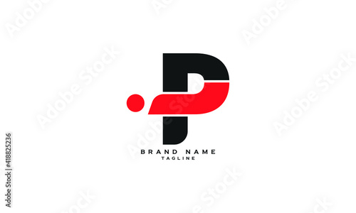 PJ, JP, IP, PI, Abstract initial monogram letter alphabet logo design
