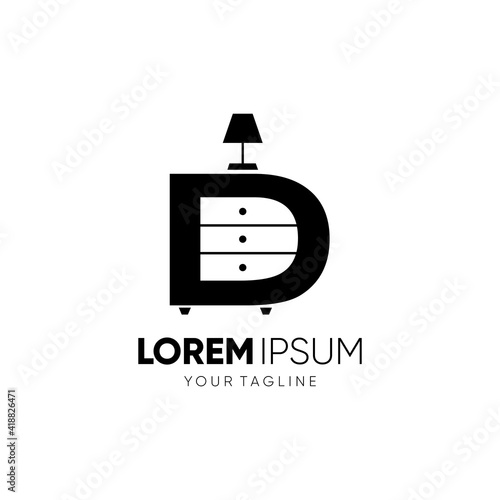 Letter D Cabinet Logo Design Vector