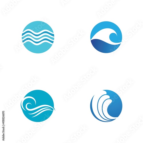 Wallpaper Mural Water wave icon vector Torontodigital.ca