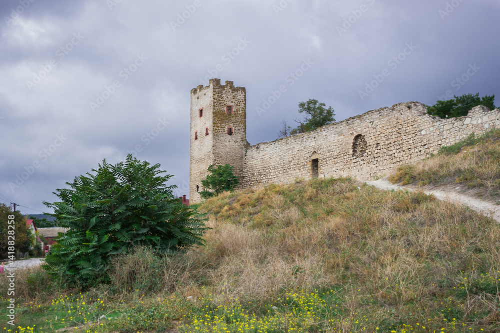 The tower of Clement in the Genoese fortress in Feodosia, XIV century, Crimea.	