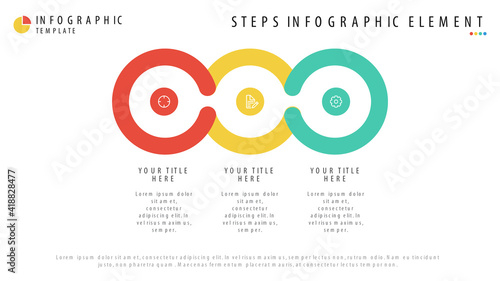 3 options or list diagram with circular design, infographic element, presentation layout template